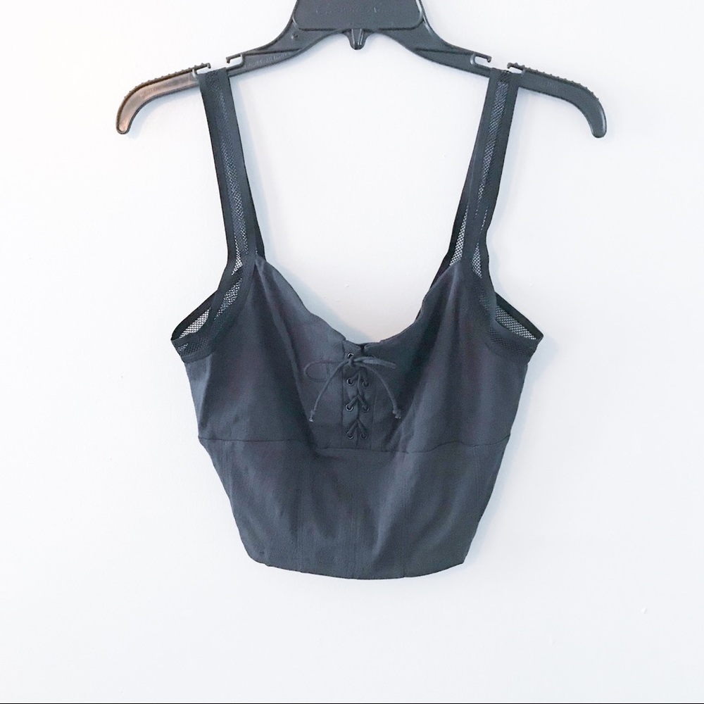 Free people intimately lace up crop top